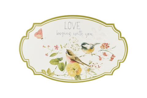 Nuvole di Stoffa Targhetta in metallo anticato da parete "Love Sweet Bear" L42xH26.5 cm