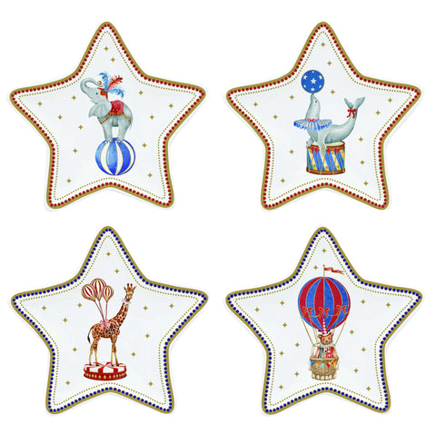 Easy life Set 4 Svuotatasche di natale in porcellana "Circus"