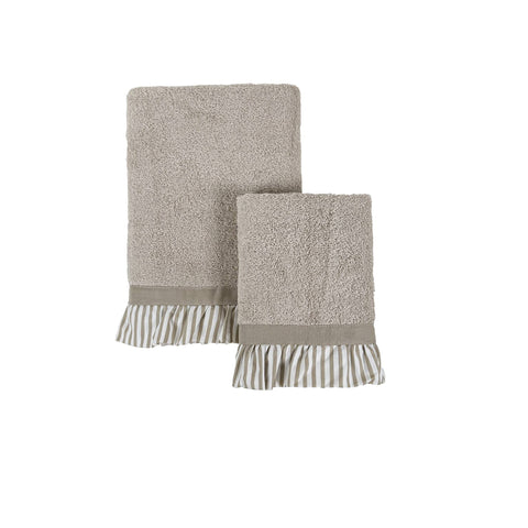 Blanc Mariclò Set 2 asciugamani da bagno in cotone con gala a righe "Sogno" 40x60/60x110 cm 4 varianti(2 unità)