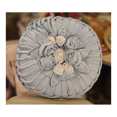 L'Atelier 17 Cuscino arredo rotondo con rose "Roseto" velluto 3 varianti D45 cm(1pz)