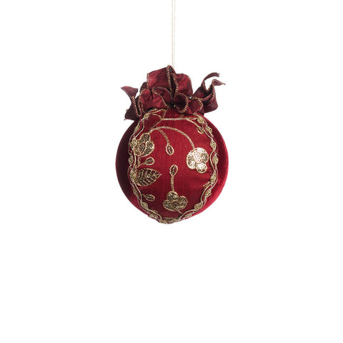 GOODWILL Pallina di Natale con decori, addobbo per albero, Sfera in tessuto 10 cm 3 varianti(1 unità)