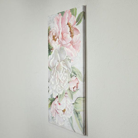 Eurolamp Quadro su tela con fiori rosa/bianco/verde 120x3x60cm