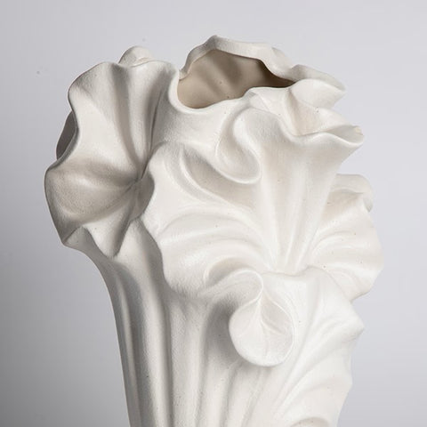 Eurolamp Vaso portafiori in ceramica bianco 16,2x14,5xH24,5 cm
