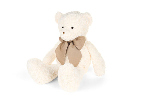 Nuvole di Stoffa Peluche di natale orsetto bianco con fiocco beige H40 cm