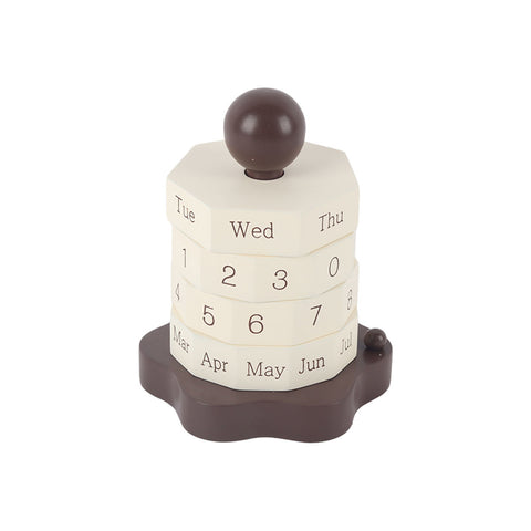 Estia Home Calendario decorativo in legno e fibra D10xH13 cm