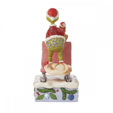 Figurine de Noël Enesco Grinch et Max sur traîneau "Jim Shore" 9x20xH17 cm