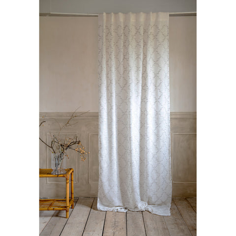 Blanc Mariclò Lot de deux rideaux beiges avec broderie Shabby Chic 140x290 cm