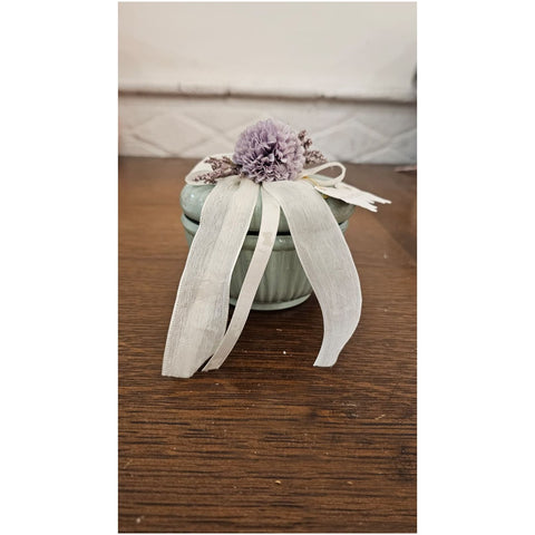 Fiori di Lena Candela in vasetto di ceramica con fiore Dalia D11xH10 cm 5 varianti(1 unità) - Angelica Home Stabia