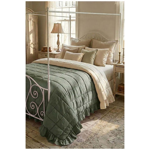 Blanc Mariclò Trapunta matrimoniale invernale verde/beige "Gala Prestige" 260x260 cm