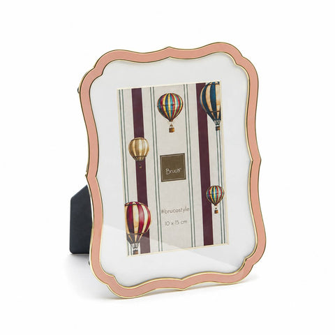 Bruco Portafoto di natale ovale in metallo rosa/oro 17x1xH22 cm