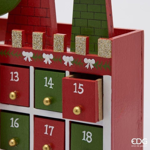 EDG Calendario dell'avvento in legno 24 caselle 37x10xH44 cm