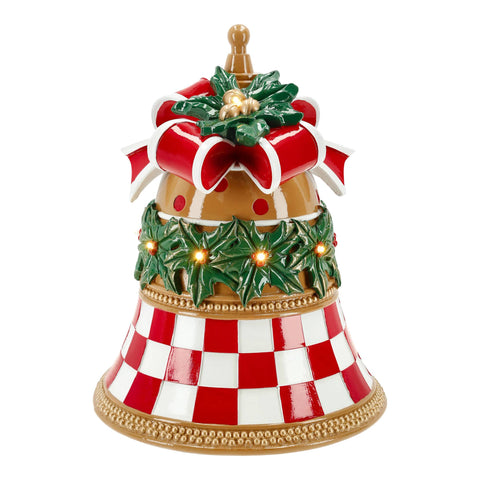 TIMSTOR Decoro campana di natale statuina natalizia con LED poliresina 28x28x35 cm