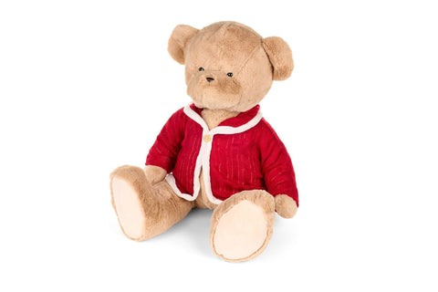 Nuvole di Stoffa Peluche de Noël ours avec veste rouge H40 cm