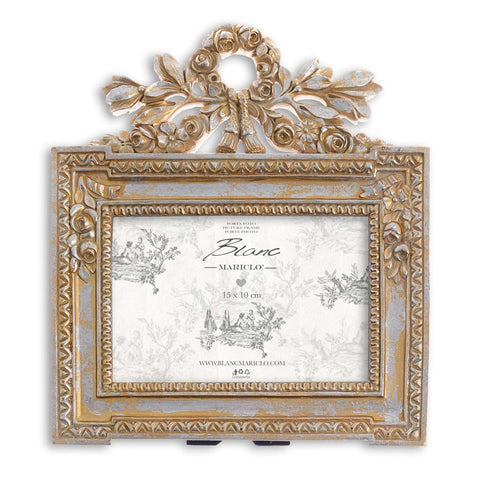 Blanc Mariclò Frame in antique grey/gold resin Shabby Chic 20x2xH23 cm