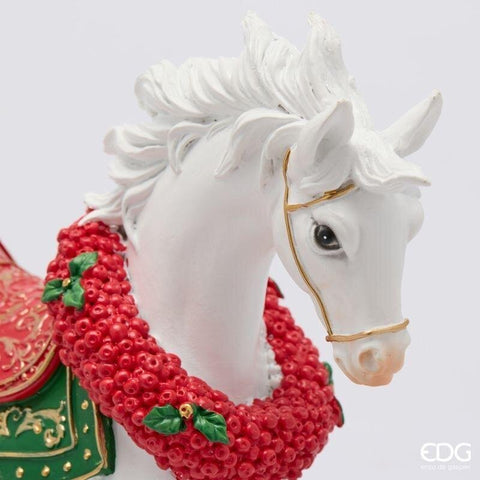 EDG Cavallo a dondolo con decori poliresina 32,5x9xH30,5 cm