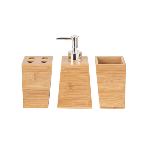 Estia Home Set 3 accessori da bagno in bamboo con base 24x9.2xH17.8 cm
