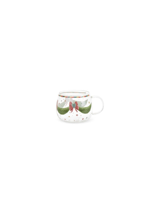 Lot de 2 mugs de Noël en verre borosilicate « Carrousel » 300 ml