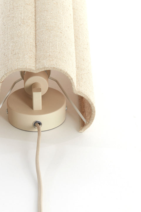 Light & Living Lampada da parete in tessuto beige "Fringe" 15x10xH30.5 cm