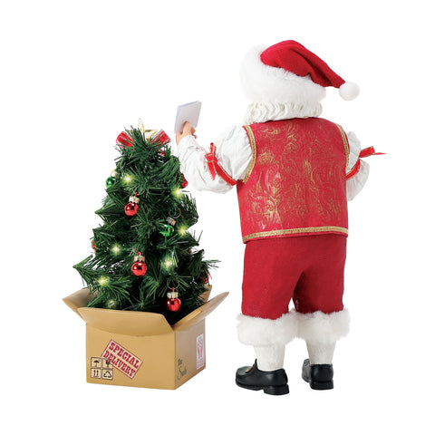 Department 56 Statuina Babbo Natale con albero e luci led 23x15.5xH27 cm