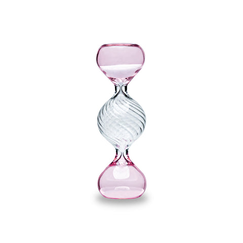 Henriette Clessidra in vetro bicolore rosa "Momenti" D4xH13 cm