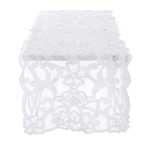 Blanc Mariclò Runner in cotone pizzo bianco "Lace Couture" 50x150 cm