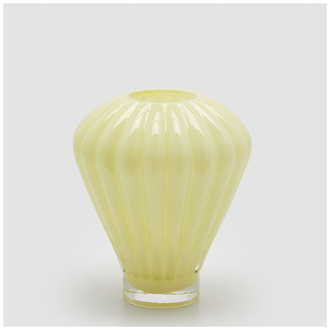 Edg - Enzo de Gasperi Vaso in vetro giallo da interno "Diamante" D23xH27 cm - Angelica Home Stabia
