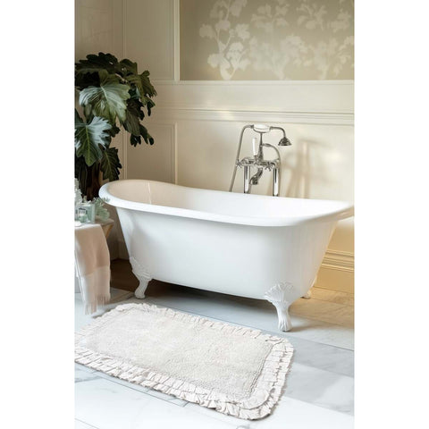 Blanc Mariclò Tappeto bagno in cotone panna con doppia gala "Bagno Chiaro" 50x80 cm - Angelica Home Stabia