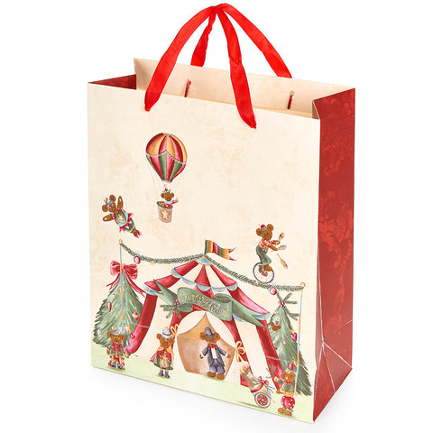 Cloth Clouds Christmas paper bag "Bear Wonderland" 2 variants (1pc)