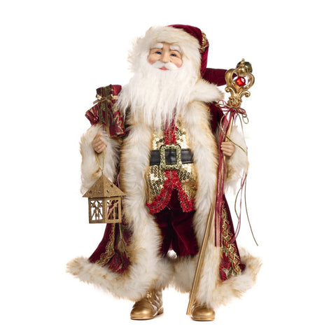 GOODWILL Père Noël en résine avec lanterne et sceptre H48 cm