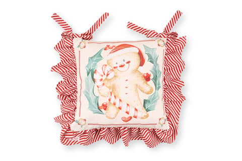 Nuvole di Stoffa Set 2 cuscini sedia natalizi cotone 40x40 cm