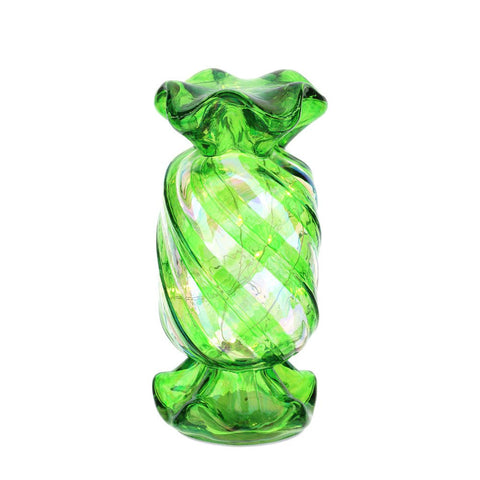 CARAMELLA VETRO VERDE X'MAS 10X10XH20CM