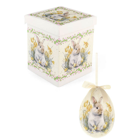 Nuvole di Stoffa Uovo di pasqua coniglio + scatola "Rabbit PePen" H15 cm 4 varianti(1 unità)