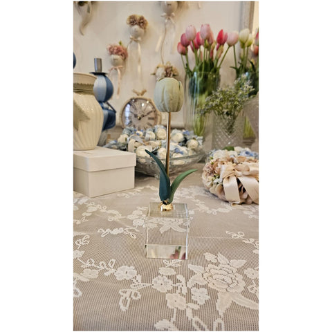 Chiaraela Pianta Tulipano Decorativa su cubo "Giardino" 5x5xH18 cm 12 varianti(1 unità)