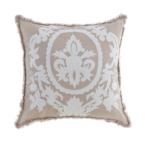 Blanc Mariclò Cuscino in lino Shabby Chic "Dentelle" 45x45 cm