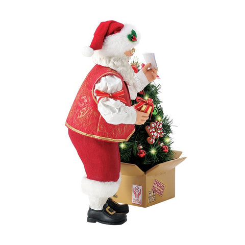 Department 56 Statuina Babbo Natale con albero e luci led 23x15.5xH27 cm