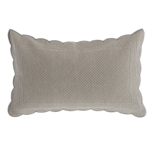 Lot de 2 Housses de Coussin en Coton Gris Blanc Mariclò "Carmen" 50x80 cm