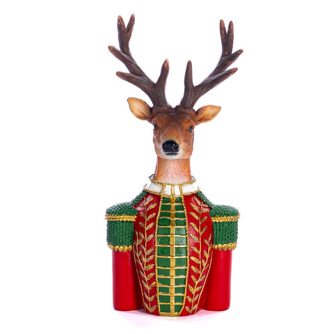 GOODWILL Statuina Busto Soldato Schiaccianoci Cervo di natale in resina H31 cm