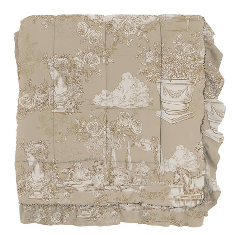 Blanc Mariclò Trapunta matrimoniale invernale beige con gala "Toile Du Borgo" 260x260 cm