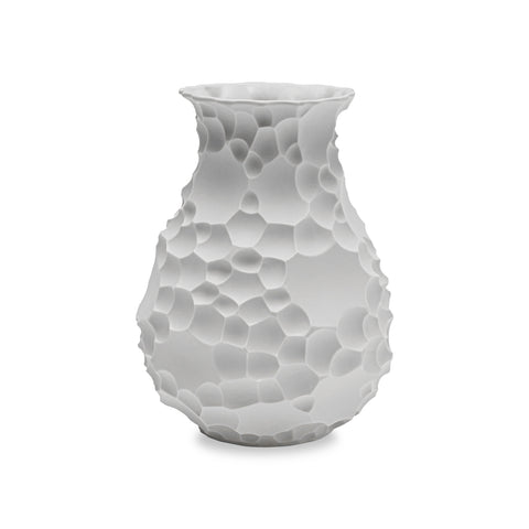 Henriette Vaso Rocks portafiori da tavolo in ceramica bianca "Flussi" 24xH31 cm - Angelica Home Stabia