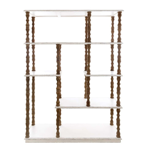 Blanc Mariclò Libreria etagere in legno anticato Shabby 140x40xh188 cm