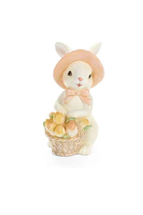 Nuvole di Stoffa Statuina Coniglio pasquale in resina con cappello "Rabbit PePen" H20 cm