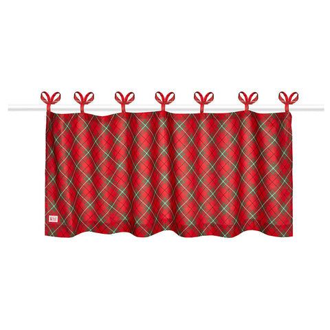 Cloth Clouds Christmas valance in Scottish tartan "Christmas card" 140x50 cm