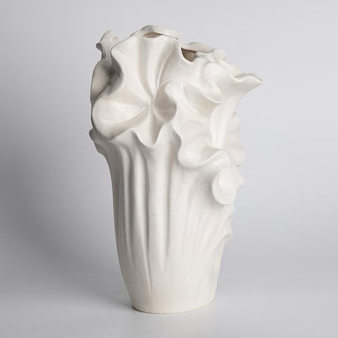 Eurolamp Vaso portafiori in ceramica bianco 16,2x14,5xH24,5 cm