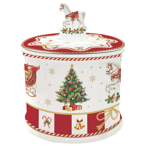 Pot à biscuits de Noël en porcelaine Easy Life « Conte de Noël » D14xH16,5 cm