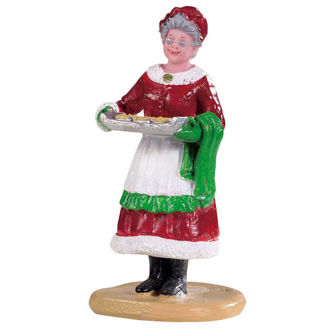 LEMAX Mamma natale con biscotti "Mrs. Claus Cookies" in resina H6.8 x 4 x 3.1 cm