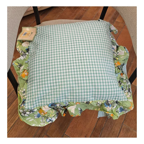 L'Atelier 17 Cuscino sedia a quadretti con gala "Dolly" 40x40 cm 4 varianti(1 unità)