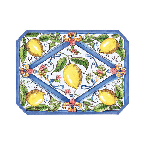 Blanc Mariclò Lot de 2 sets de table en vinyle « Vietri », 42 x 31 cm, 2 variantes (2 unités)