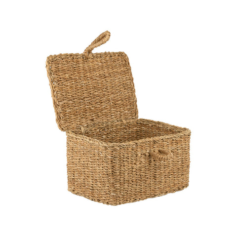 Estia Home Cestino Portaoggetti in vimini con coperchio "Nerina" 15x14xH25 cm