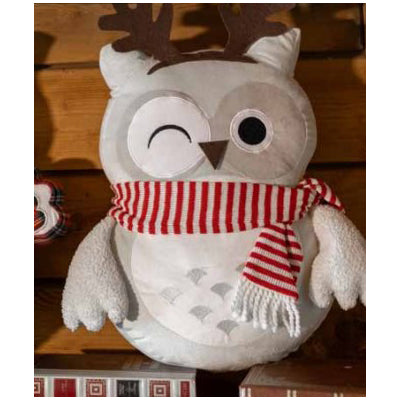 L'Atelier 17 Cuscino sagomato Gufo di natale "Owls" H40 cm 2 varianti(1 unità)