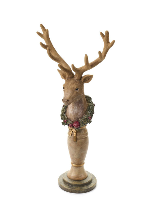 Figurine de renne de Noël en tissu « Carrousel » 21 x 12 x H 40 cm